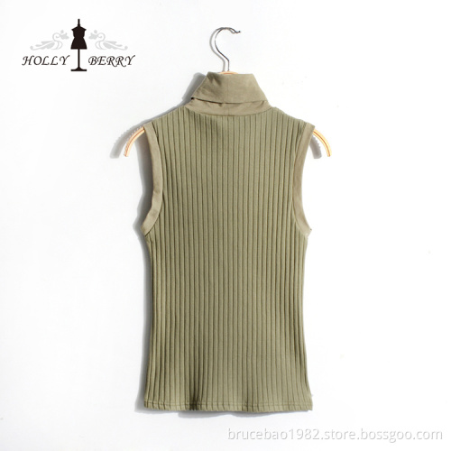 New Arrival Spring Knitted Mint Sleeveless Women Vest